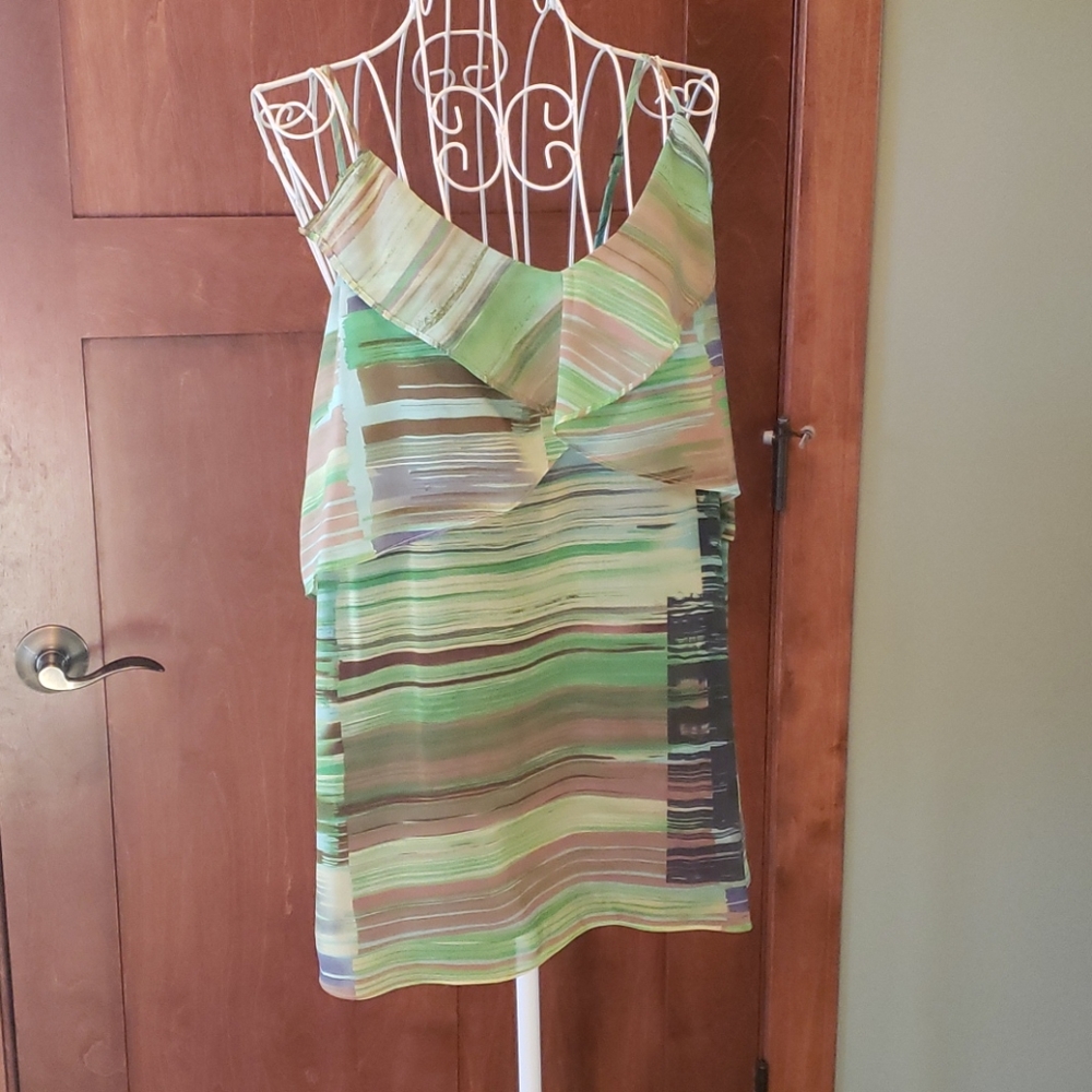 CAbi flutter camo tank top